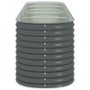 vidaXL Strat înălțat de grădină, gri, 320 x 80 x 81 cm oțel galvanizat