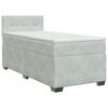 vidaXL Pat boxspring cu saltea Gri deschis 90 x 190 cm Catifea
