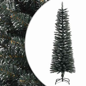 vidaXL Brad de Crăciun artificial slim cu suport, verde, 150 cm, PVC