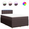 vidaXL Pat box spring cu saltea, maro &icirc;nchis, 120x190 cm, textil