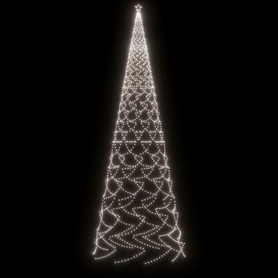 vidaXL Brad de Crăciun cu țăruș, 3000 LED-uri, alb rece, 800 cm