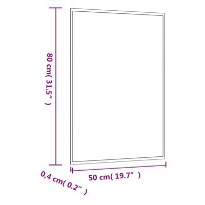 vidaXL Oglindă de perete, 50x80 cm, dreptunghiular, sticlă