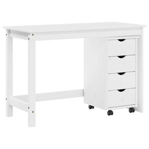 vidaXL Set birou și cabinet 2 buc. Alb Lemn masiv de pin