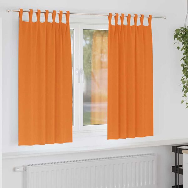 vidaXL Perdele Opaque cu Inel 2 pcs Portocalie Aprinsă 175 x 140 cm