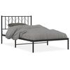 vidaXL Cadru de pat din metal cu tăblie, negru, 107x203 cm