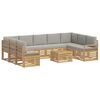 vidaXL Set de canapele de exterior 10 buc. Alb și gri deschis