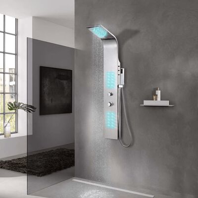 vidaXL Sistem panou de duș curbat, oțel inoxidabil