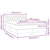 vidaXL Pat box spring cu saltea, gri &icirc;nchis, 140x220 cm, catifea