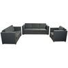 vidaXL Set canapele, 3 piese, gri &icirc;nchis, material textil
