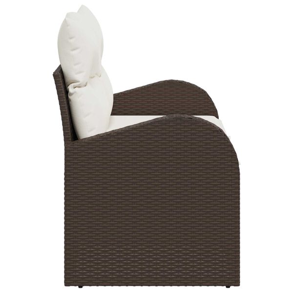 vidaXL Canapea de grădină Maro 124 x 62 x 69cm poliratan