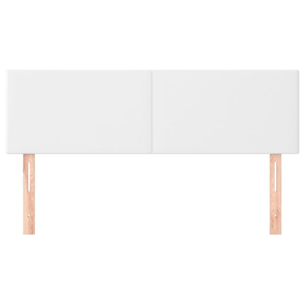 vidaXL Tăblii de pat, 2 buc., alb, 72x5x78/88 cm, piele ecologică