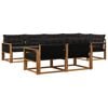 vidaXL Set de canapele de exterior cu pernă 7 pcs Natural și Negru