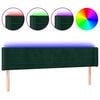vidaXL Tăblie de pat cu LED, verde &icirc;nchis, 183x16x78/88 cm, catifea