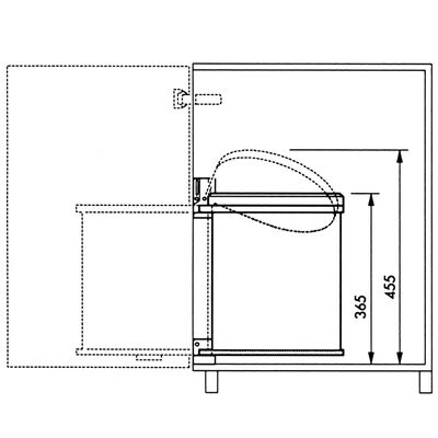 Hailo Coș de gunoi dulap Compact-Box M 15 L oțel inoxidabil 3555-101