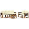 vidaXL Set de canapele de exterior cu pernă 6 pcs Natural și Crem