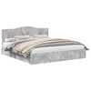 vidaXL Pat cu storage Gri din beton 200 x 200 cm Lemn prelucrat