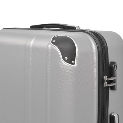 vidaXL Set de valize carcasă tare, argintiu, 4 buc.
