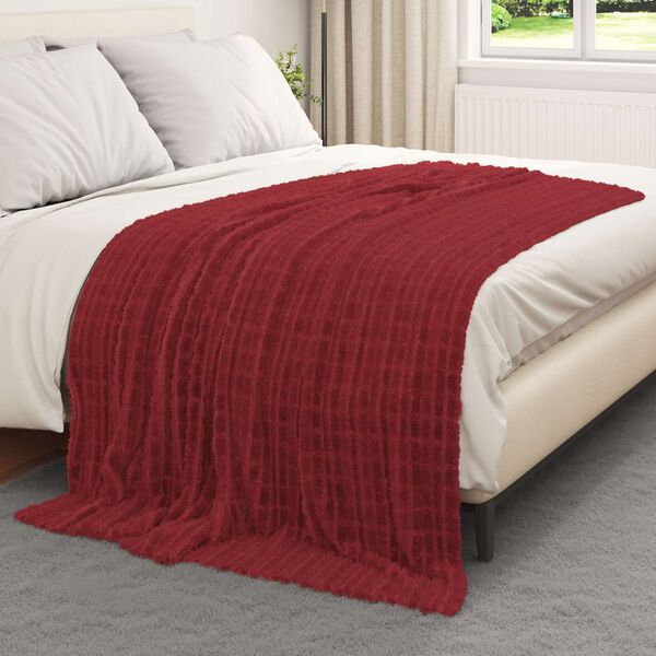 vidaXL Pături de aruncat 6 pcs Roșu Bordeaux 200 x 150 cm Molton