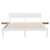 vidaXL Cadru de pat cu headboard Alb 150 x 200 cm Lemn de pin masiv