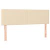 vidaXL Pat box spring cu saltea, crem, 140x200 cm, textil