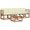 vidaXL Set de canapele de exterior cu pernă 5 pcs Natural și Crem