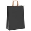 vidaXL Pungi de h&acirc;rtie 250 buc cu m&acirc;nere negre 26x12x35 cm