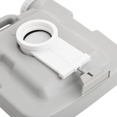 vidaXL Toaletă portabilă de camping, gri și alb, 10+10 L, HDPE