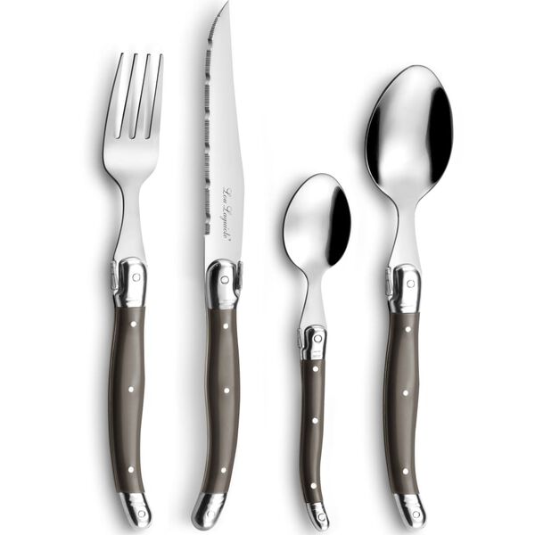 Lou Laguiole Set de tac&acirc;muri Tradition, 24 piese, gri piper