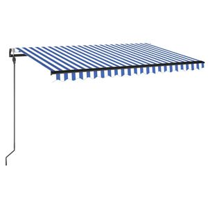 vidaXL Copertină retractabilă Albastru și Alb 400 &times; 300 cm Poliester