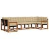 vidaXL Set de canapele de exterior cu pernă 7 pcs Natural și Bej