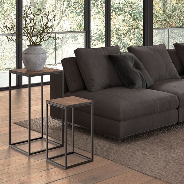 Rousseau Set masă laterală "Madeira", 2 piese, lemn de mangolia