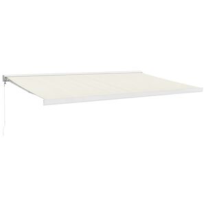 vidaXL Copertină retractabilă, crem, 5x3 m, textil și aluminiu