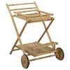 vidaXL Carucior de servire cu roți natural 79 x 67,5 x 84 cm Bambus