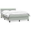 vidaXL Pat box spring cu saltea, gri deschis, 160x220 cm, catifea