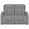 vidaXL Fotoliu masaj rabatabil 2 locuri/suport pahar, gri, piele eco