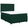 vidaXL Pat box spring cu saltea, verde &icirc;nchis, 140x200 cm, catifea
