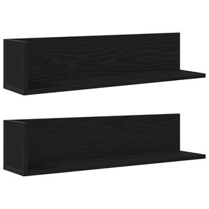 vidaXL Rafturi de perete 2 buc. negru, 75x16,5x16,5 cm, lemn prelucrat