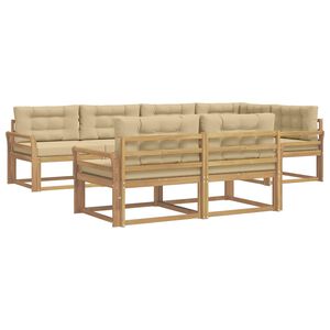 vidaXL Set de canapele de exterior cu pernă 6 pcs Alb și Bej Poliester