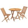 vidaXL Set de grădină bistro pliabil cu 3 piese natural