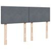 vidaXL Pat box spring cu saltea, gri &icirc;nchis, 140x200 cm, catifea