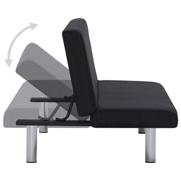 vidaXL Canapea extensibilă, negru, poliester