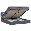 vidaXL Pat Ottoman cu Saltea și LED Gri &icirc;nchis 160 x 200 cm Catifea