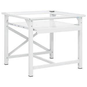 vidaXL Suport mașină de spălat cu raft retractabil, alb