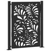 vidaXL Poartă de grădină neagră 100x125 cm, model ondulat din oțel