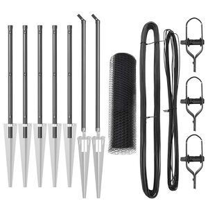 vidaXL St&acirc;lp de gard. Gri 10 x 0,4 m (plasă de 13 mm) Oțel și PVC