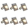 vidaXL Lămpi de perete LED de exterior, 6 buc., argintiu, 2 W, pătrat