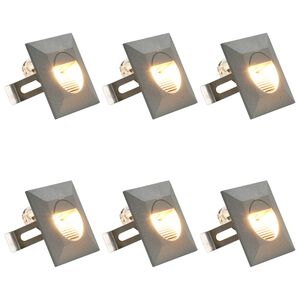 vidaXL Lămpi de perete LED de exterior, 6 buc., argintiu, 2 W, pătrat