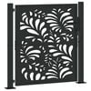 vidaXL Poartă de grădină neagră 100x100 cm, model ondulat din oțel