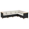vidaXL Set mobilier de grădină cu perne, 6 piese, negru, poliratan