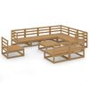 vidaXL Set mobilier de grădină, 10 piese, maro miere, lemn masiv pin